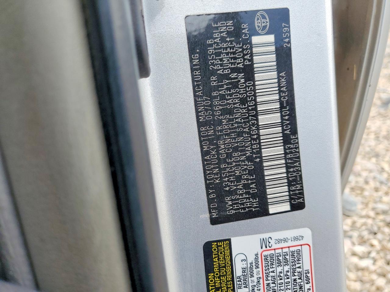 2007 TOYOTA CAMRY