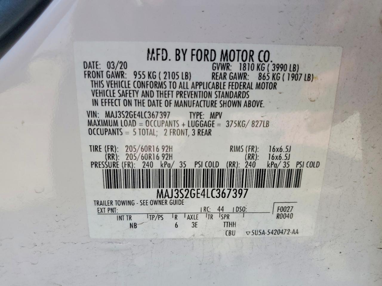 2020 FORD EcoSport