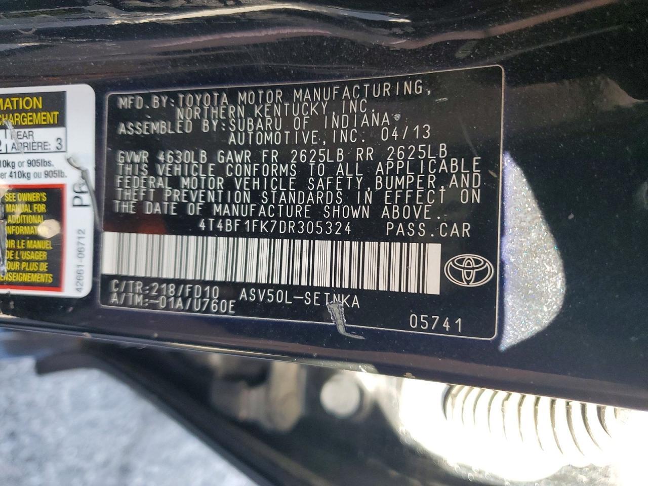 2013 TOYOTA CAMRY