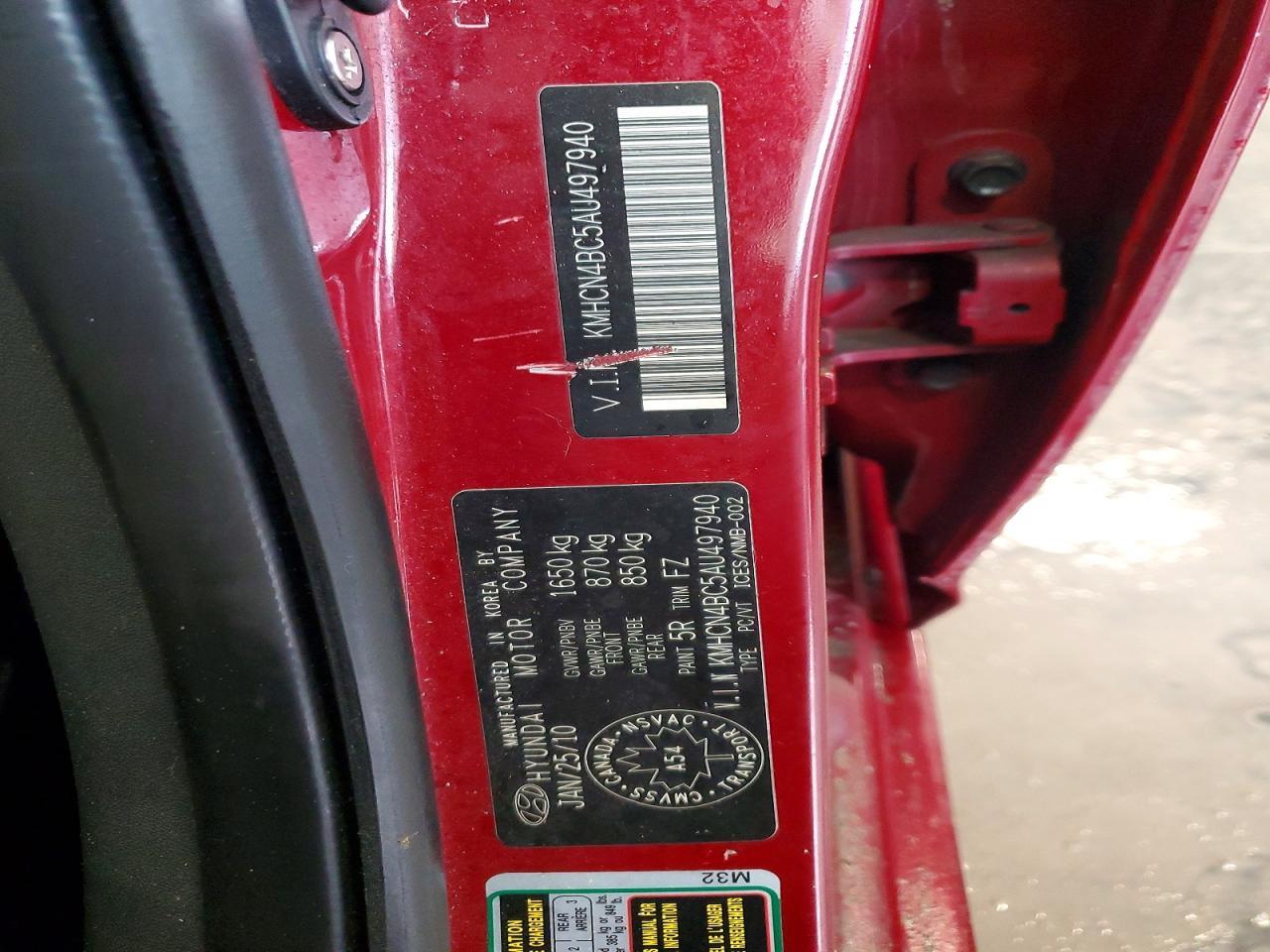 2010 HYUNDAI ACCENT