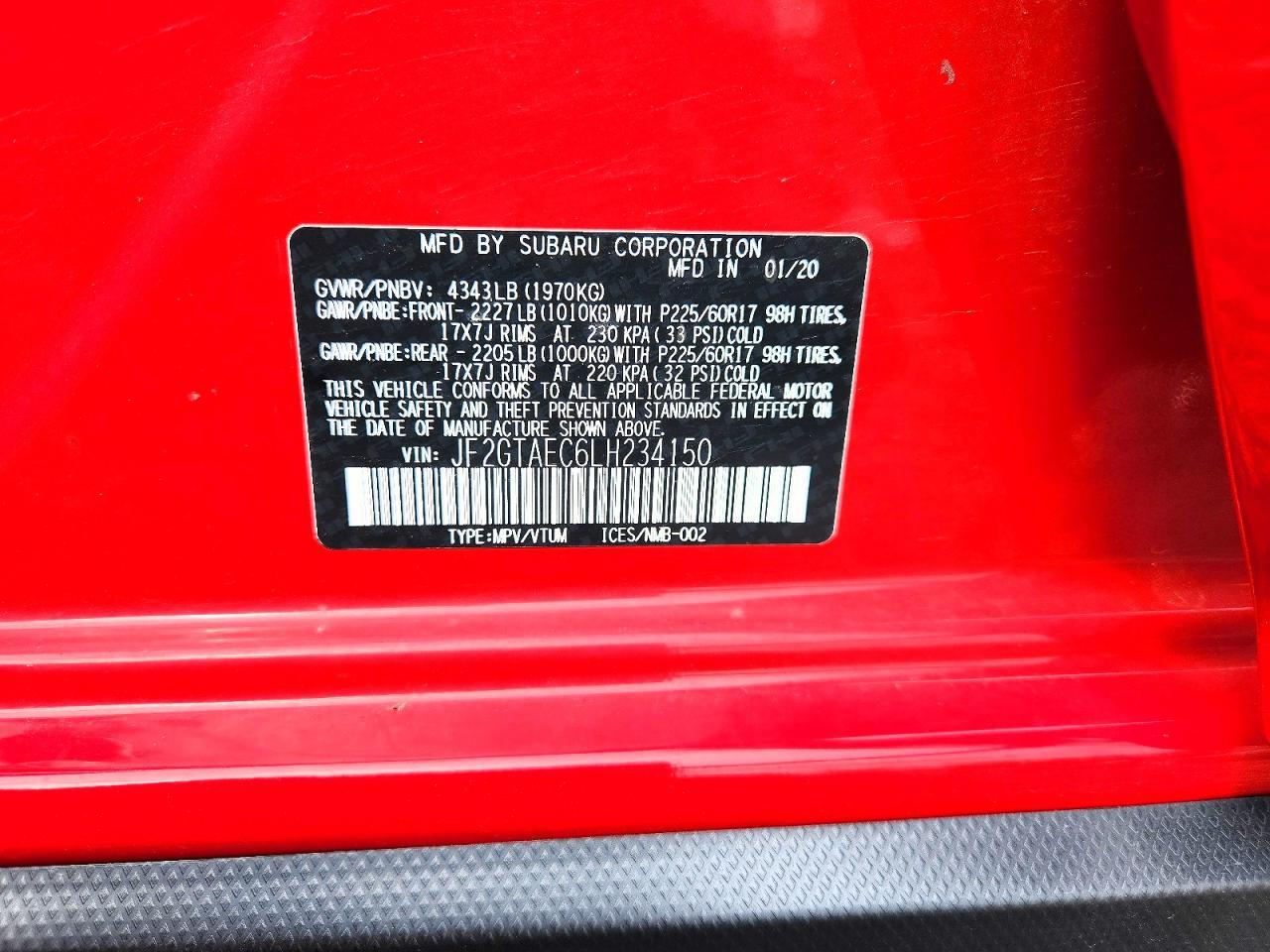 2020 SUBARU Crosstrek