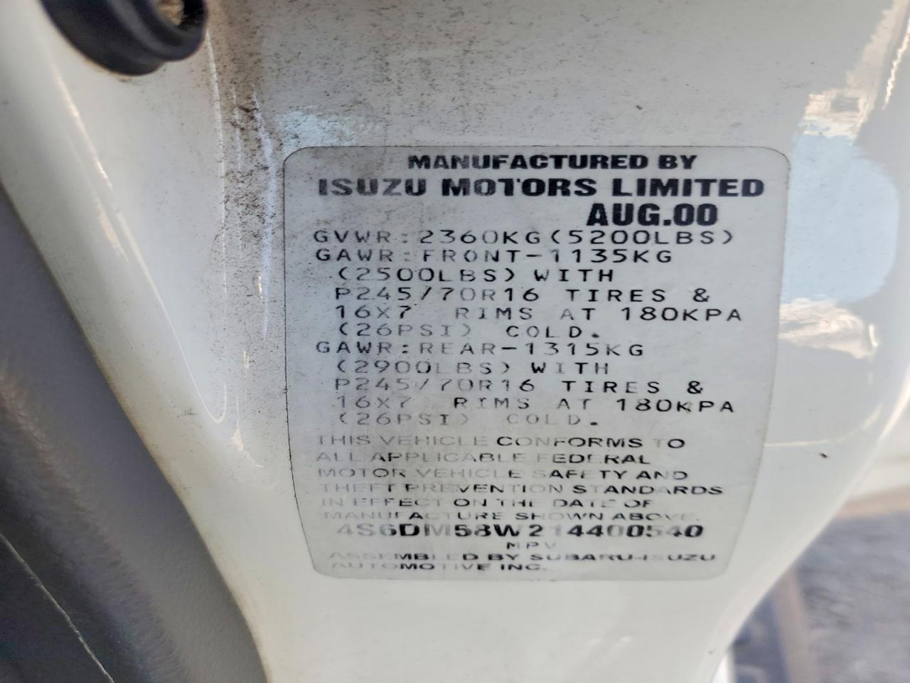 2001 HONDA Passport
