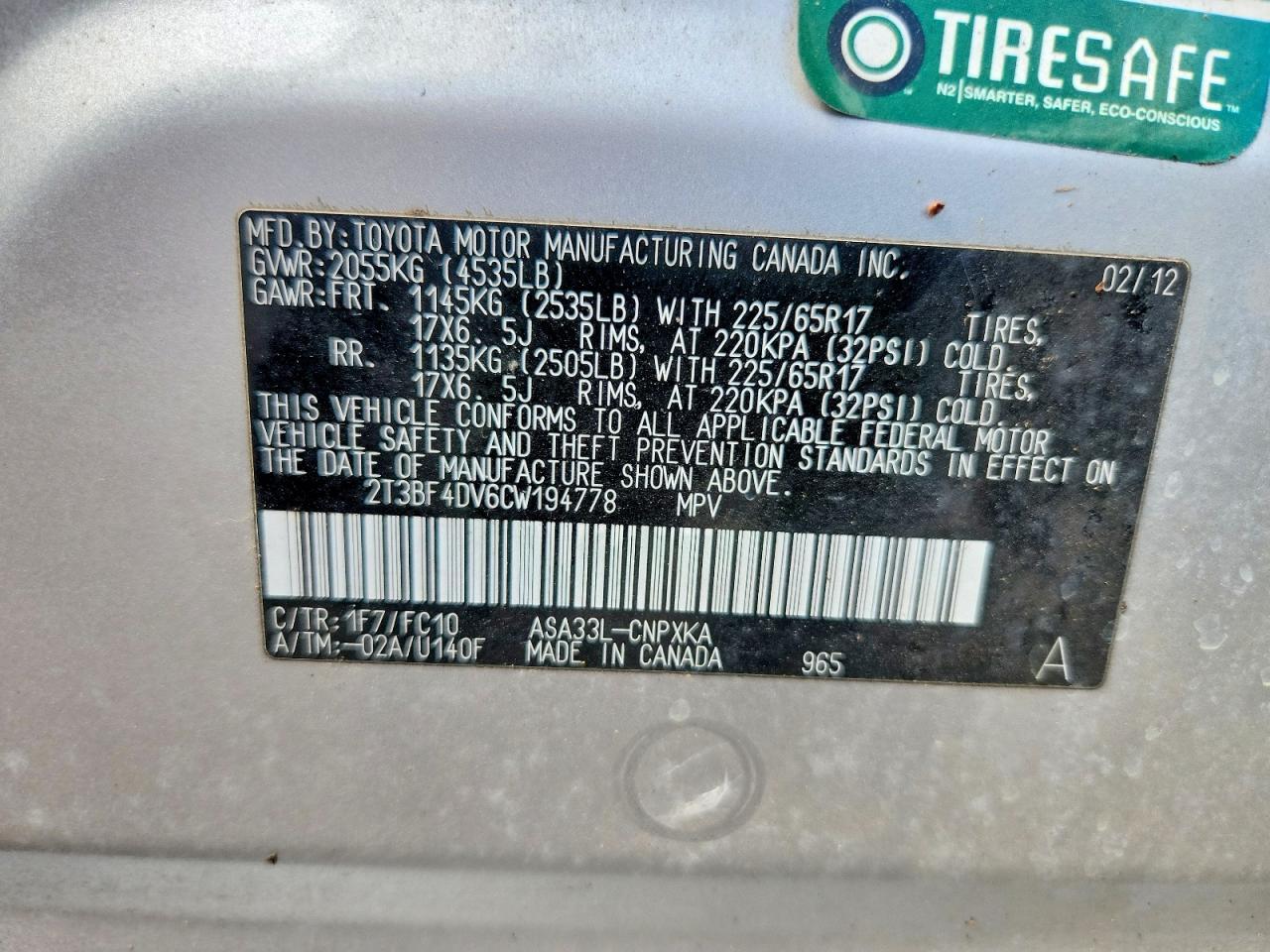 2012 TOYOTA RAV4