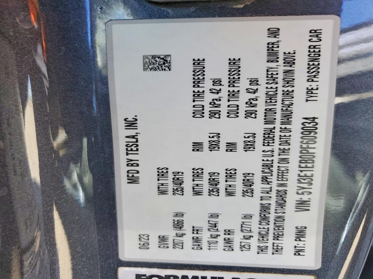 2023 TESLA MODEL 3