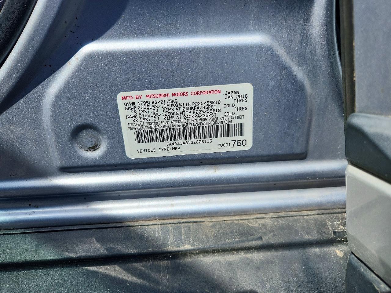 2016 MITSUBISHI outlander