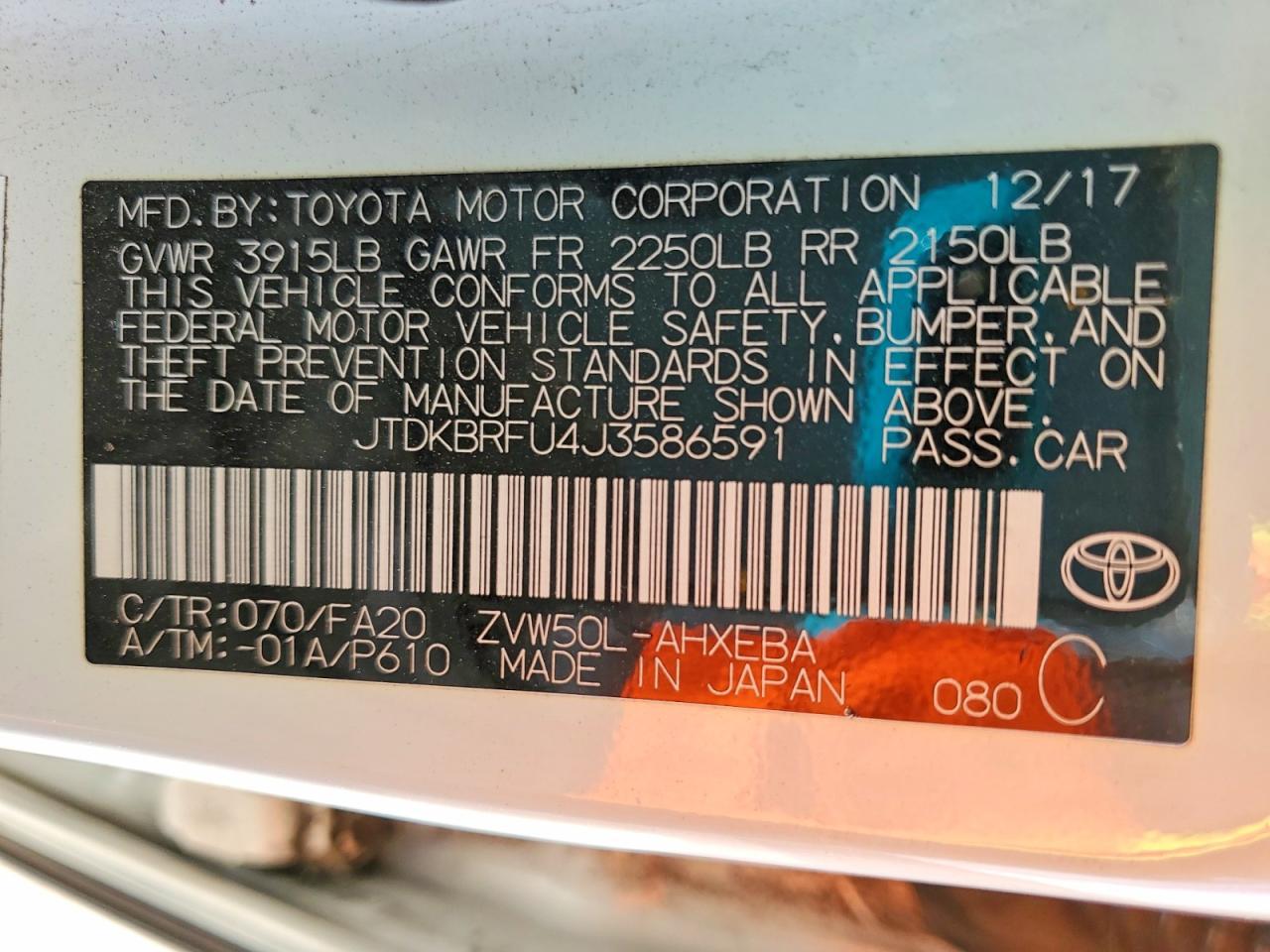 2018 TOYOTA PRIUS