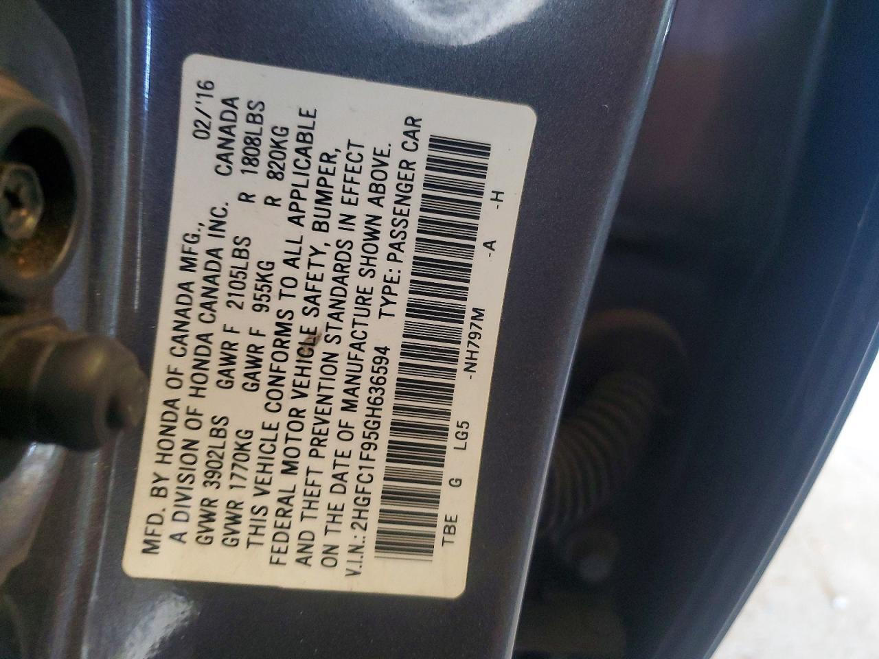 2016 HONDA CIVIC
