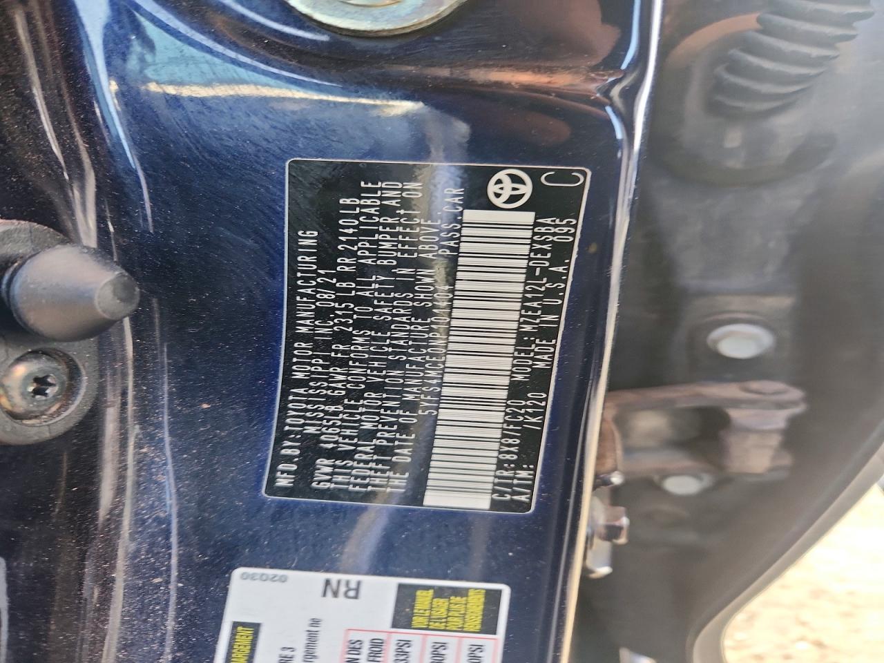 2022 TOYOTA COROLLA