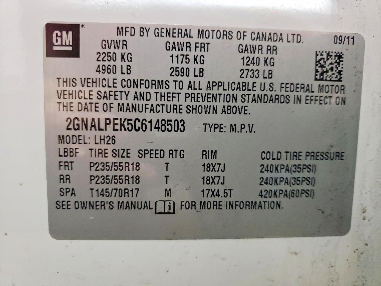 2012 CHEVROLET EQUINOX