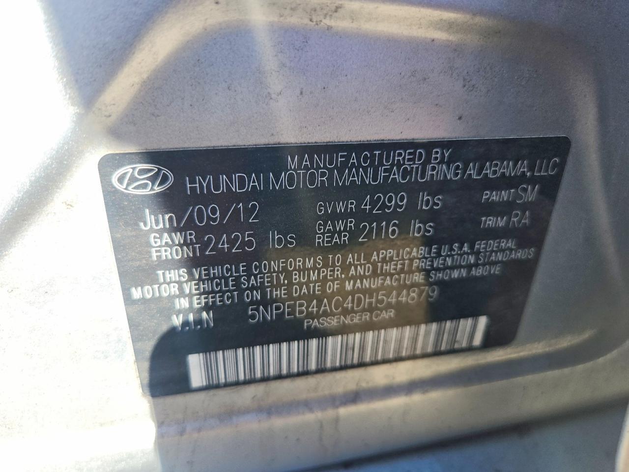 2013 HYUNDAI SONATA