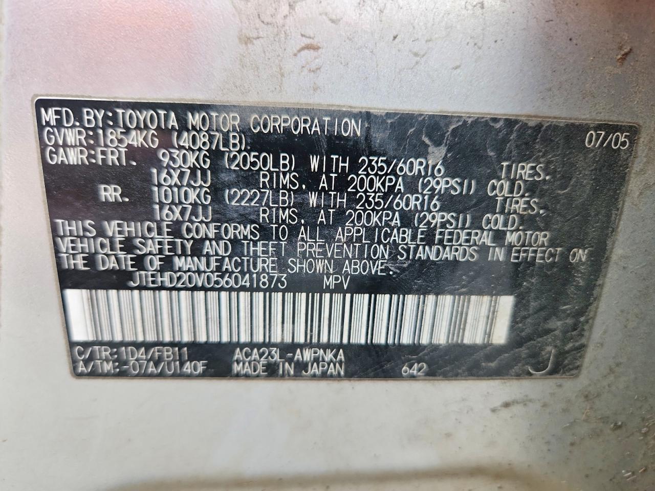 2005 TOYOTA RAV4