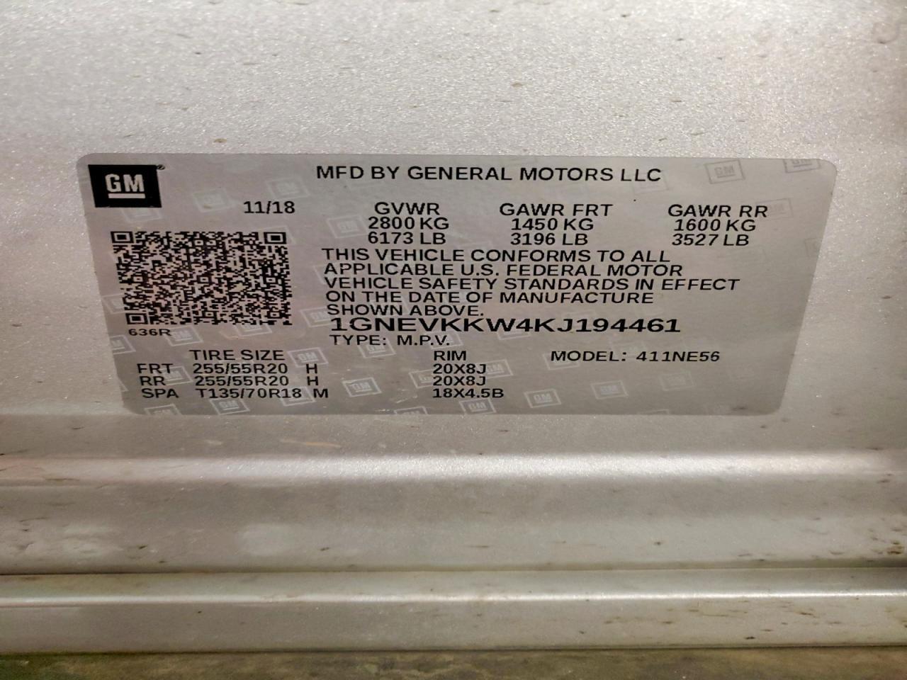2019 CHEVROLET TRAVERSE