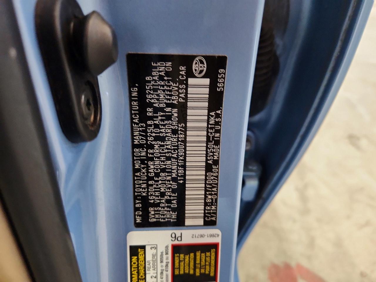2013 TOYOTA CAMRY