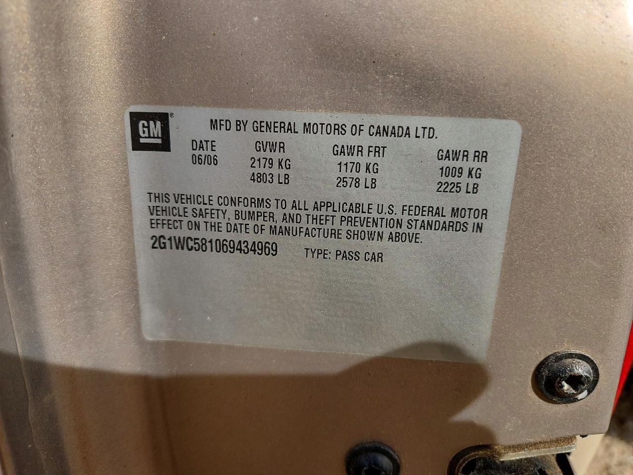 2006 CHEVROLET IMPALA
