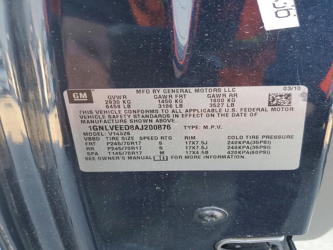2010 CHEVROLET TRAVERSE
