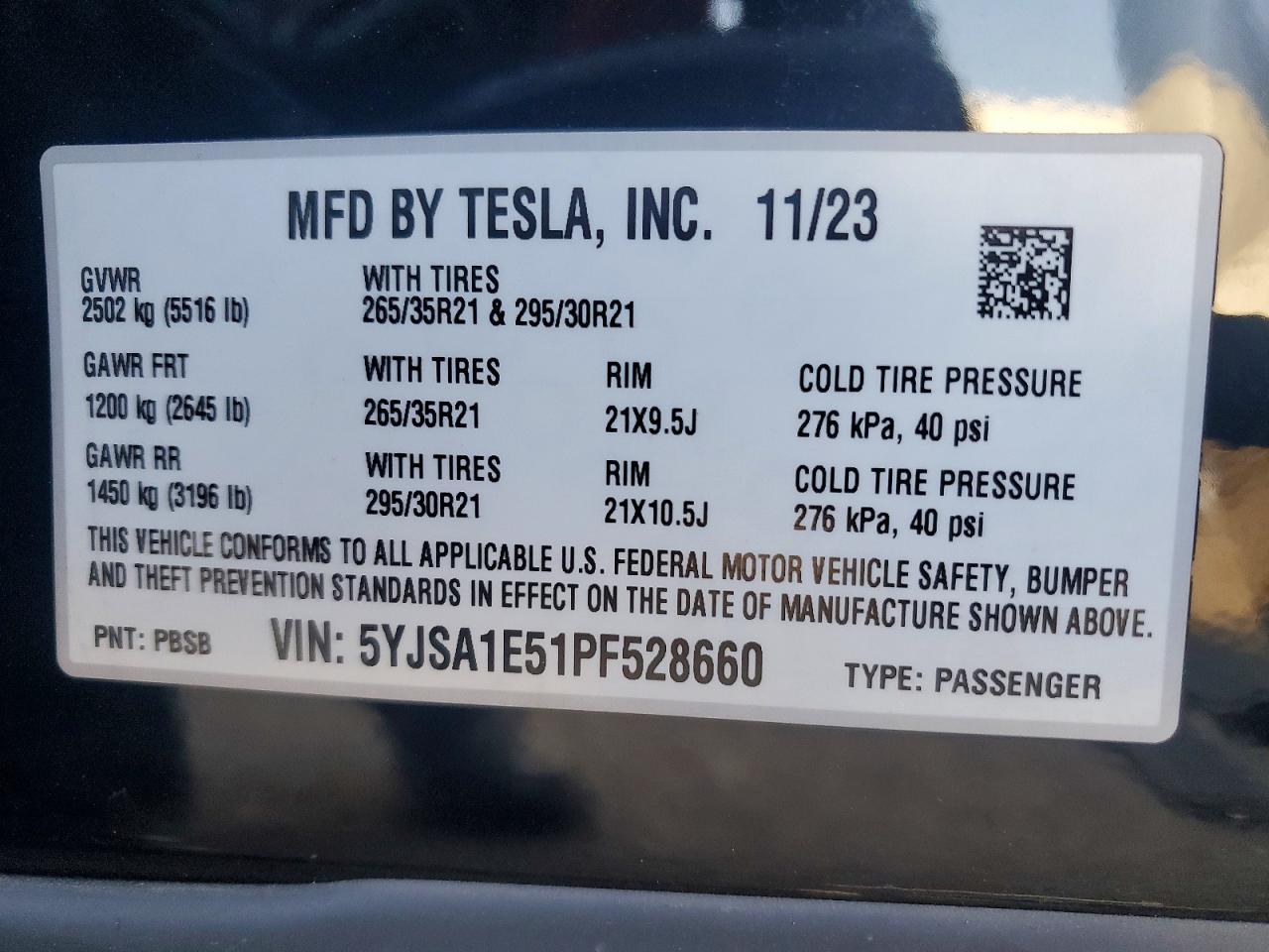 2023 TESLA MODEL S