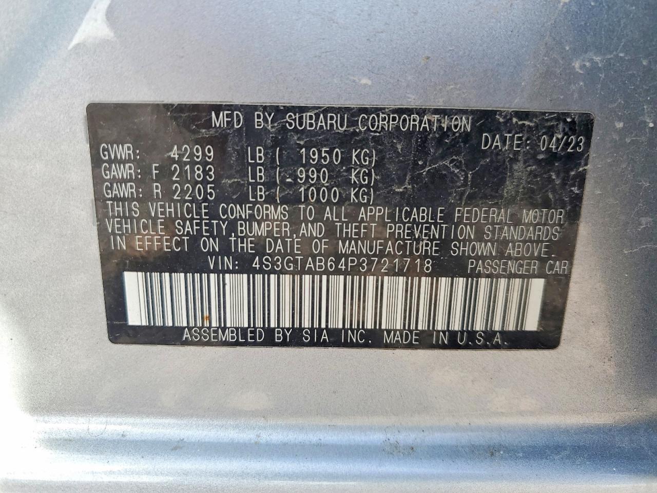 2023 SUBARU IMPREZA