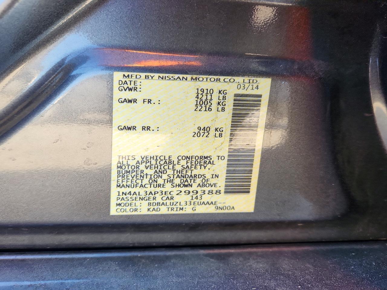 2014 NISSAN ALTIMA