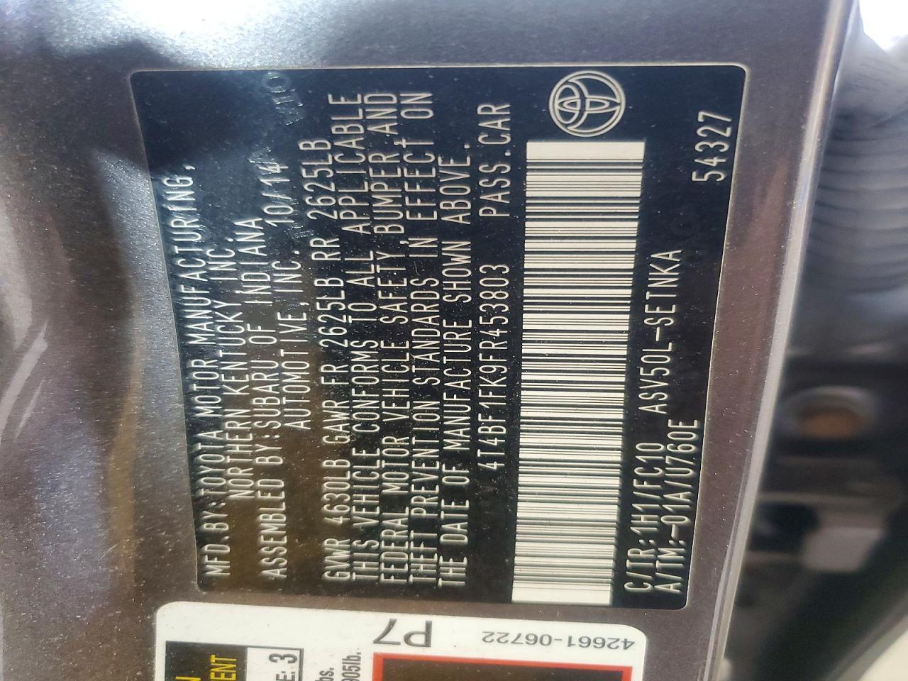 2015 TOYOTA CAMRY
