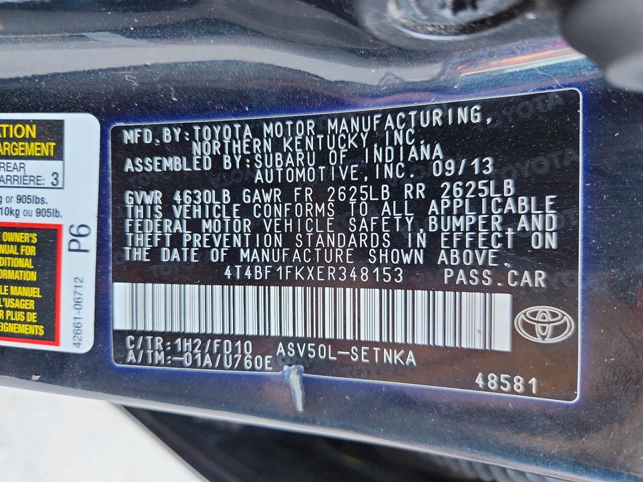 2014 TOYOTA CAMRY