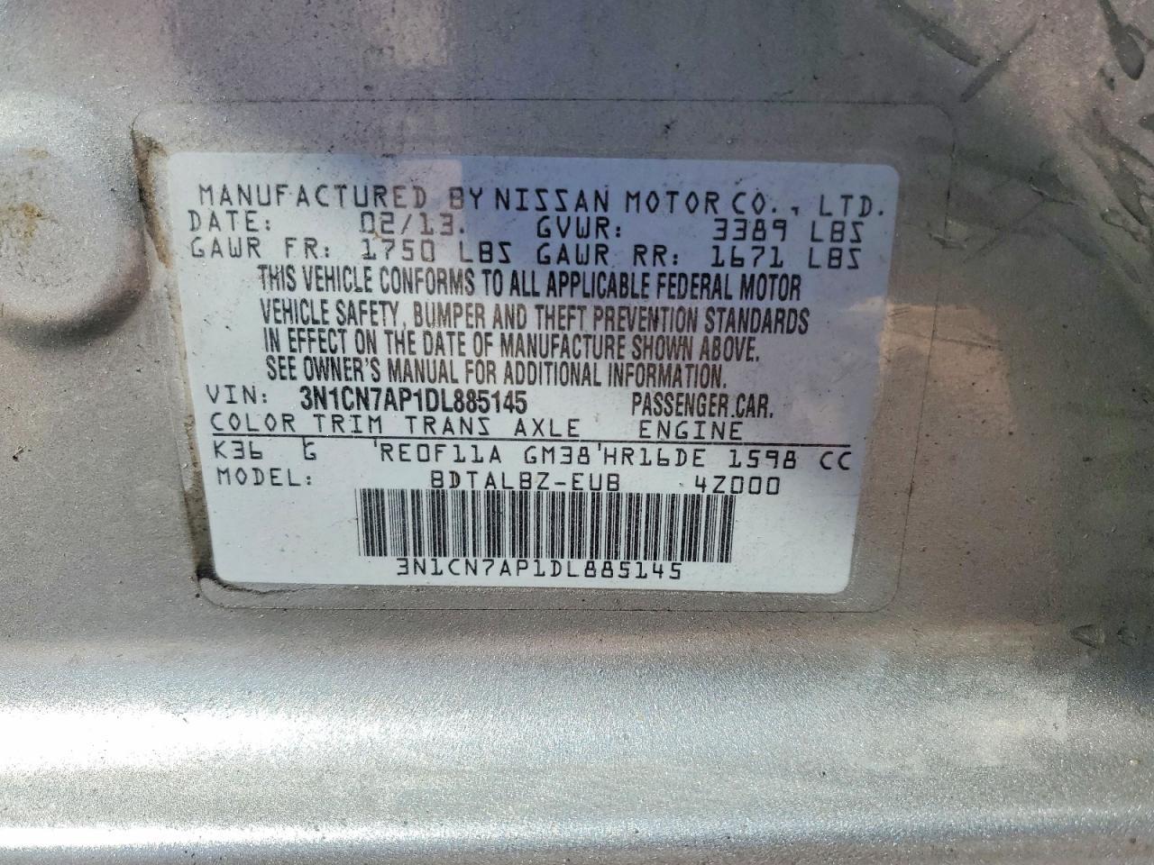2013 NISSAN VERSA