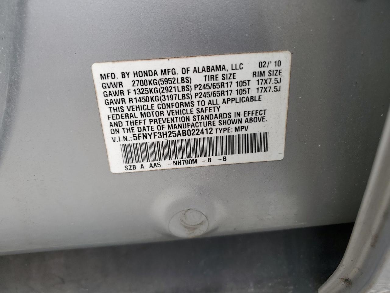 2010 HONDA PILOT