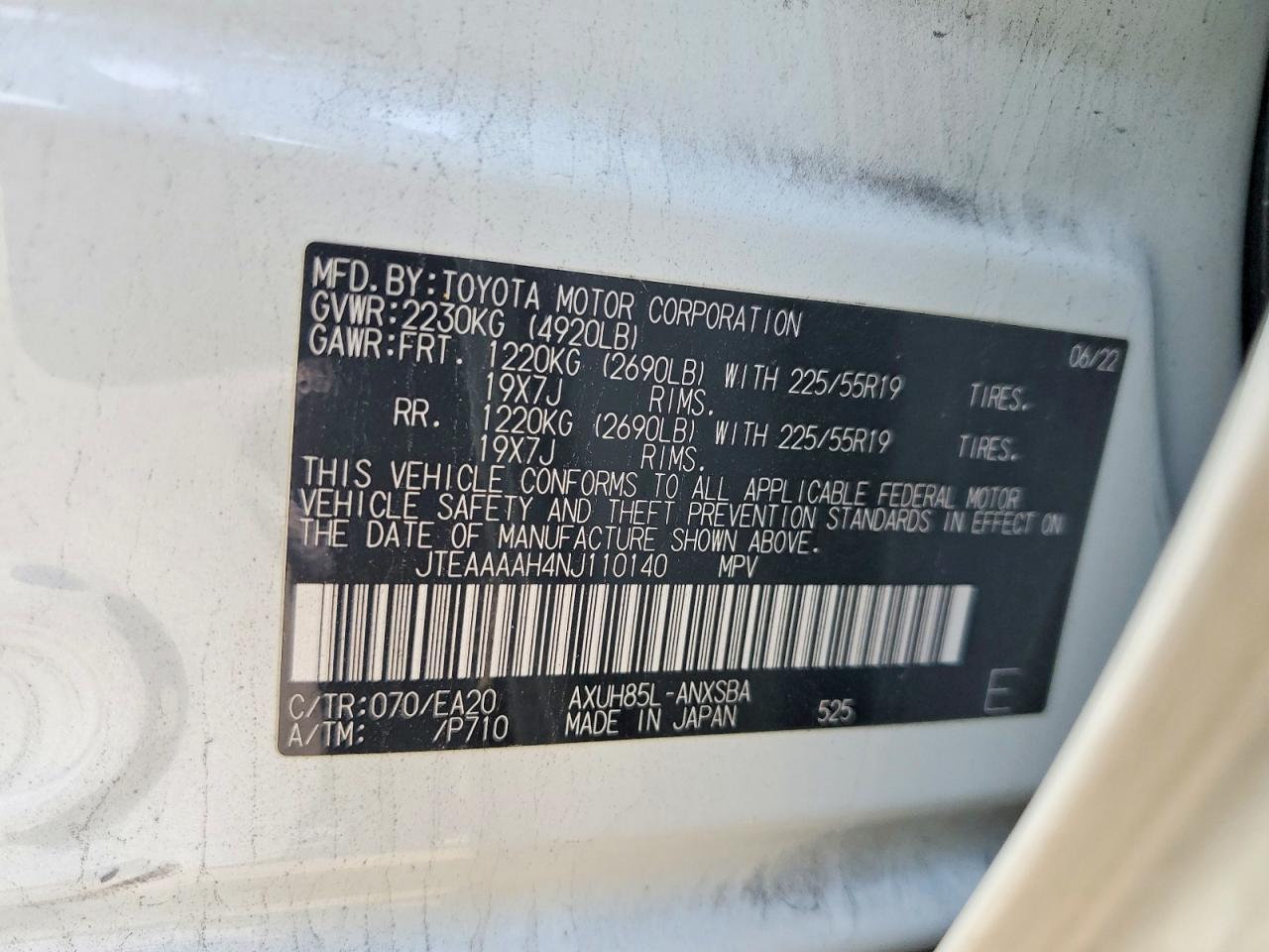 2022 TOYOTA VENZA