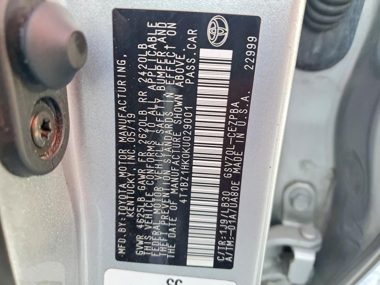 2019 TOYOTA CAMRY