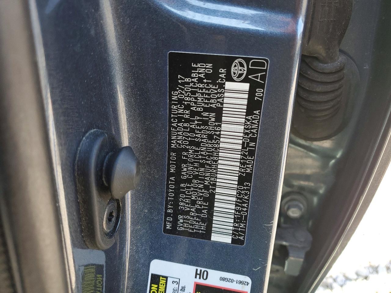 2017 TOYOTA COROLLA