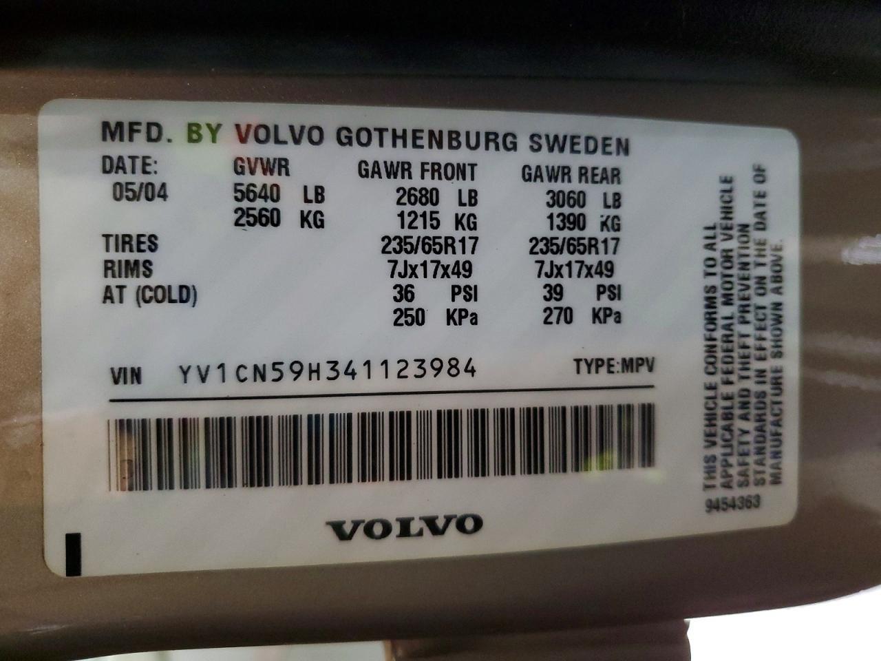 2004 VOLVO XC90