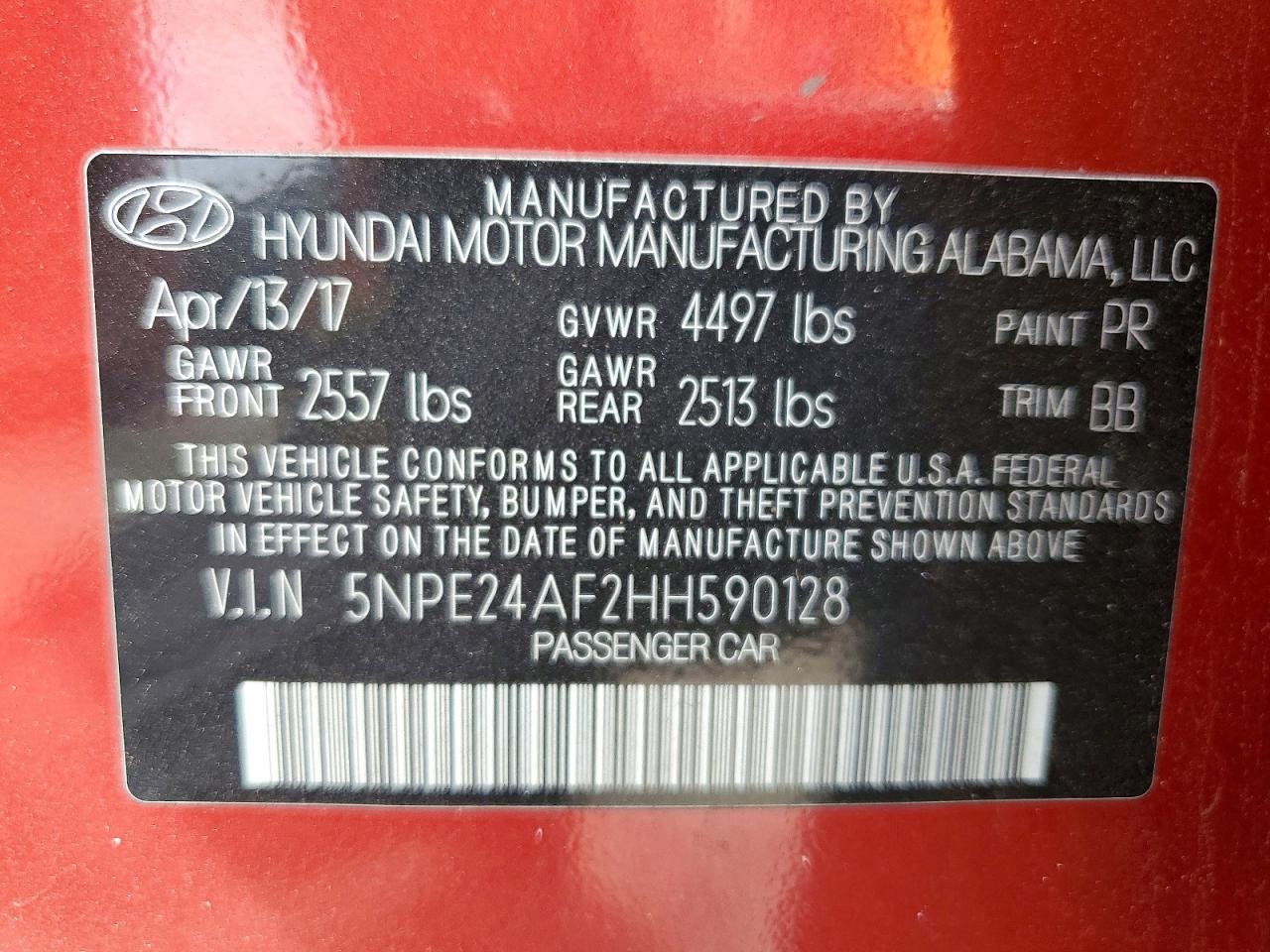 2017 HYUNDAI SONATA