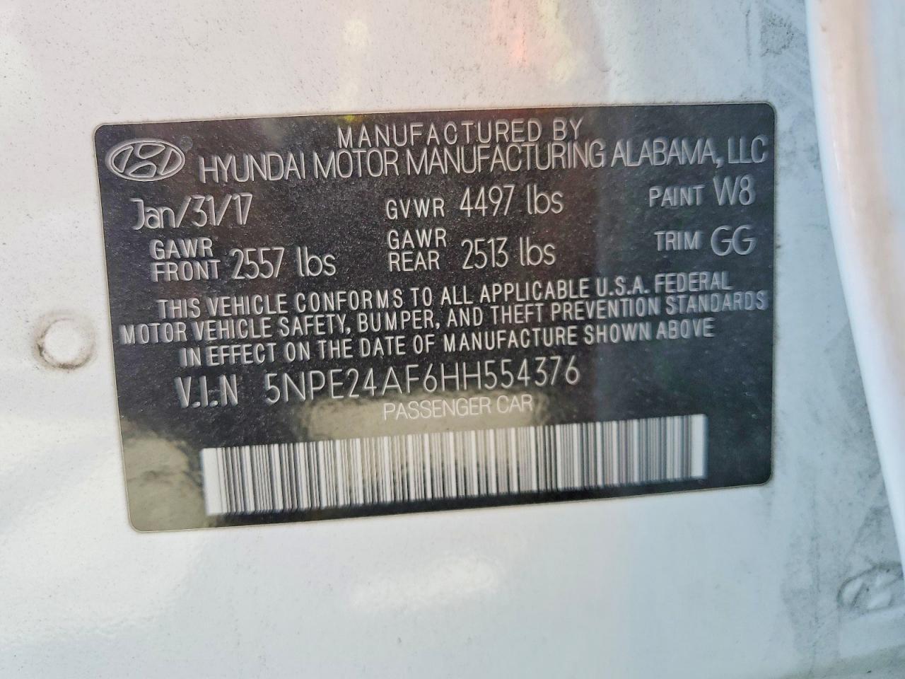 2017 HYUNDAI SONATA