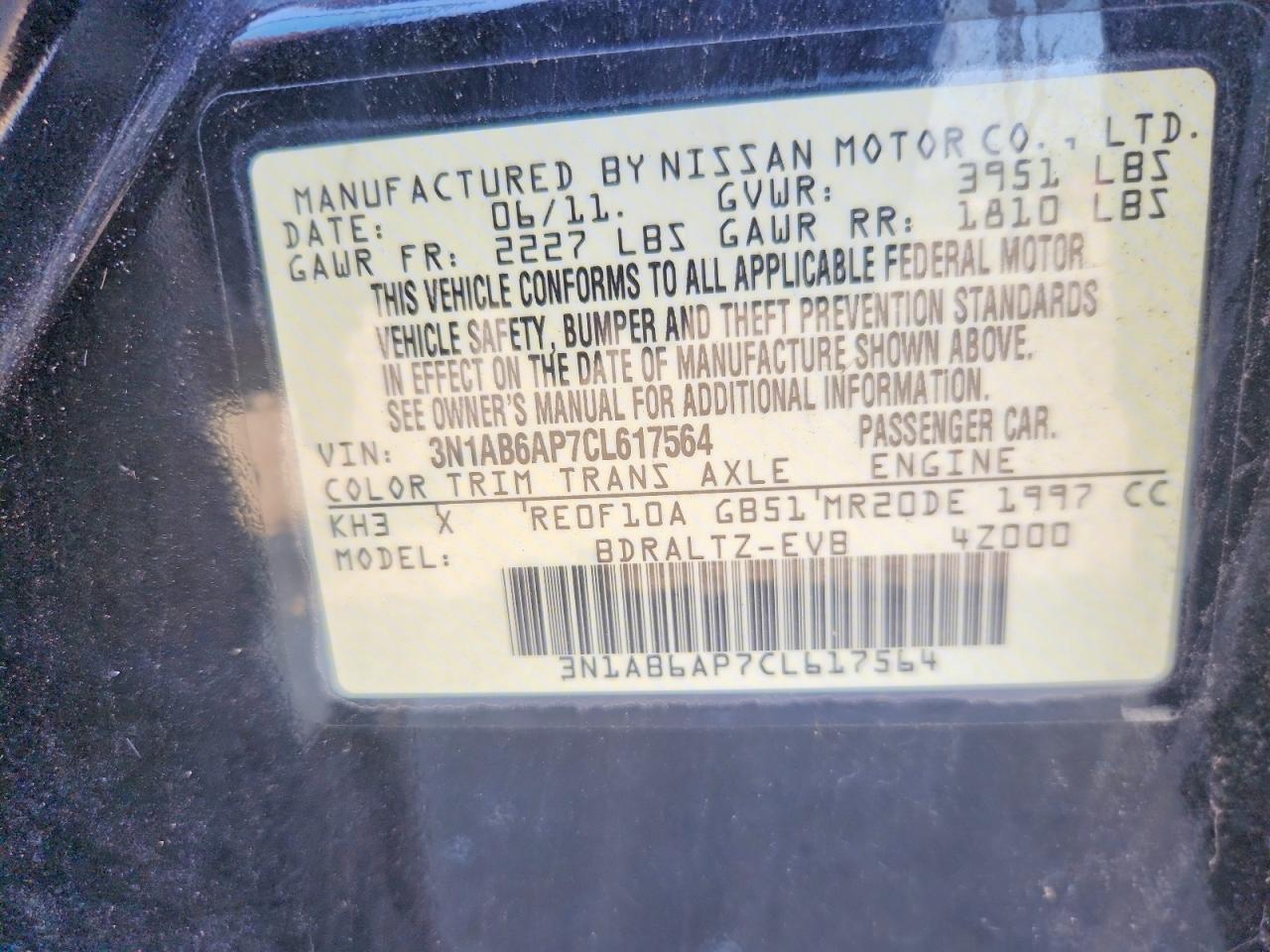 2012 NISSAN SENTRA