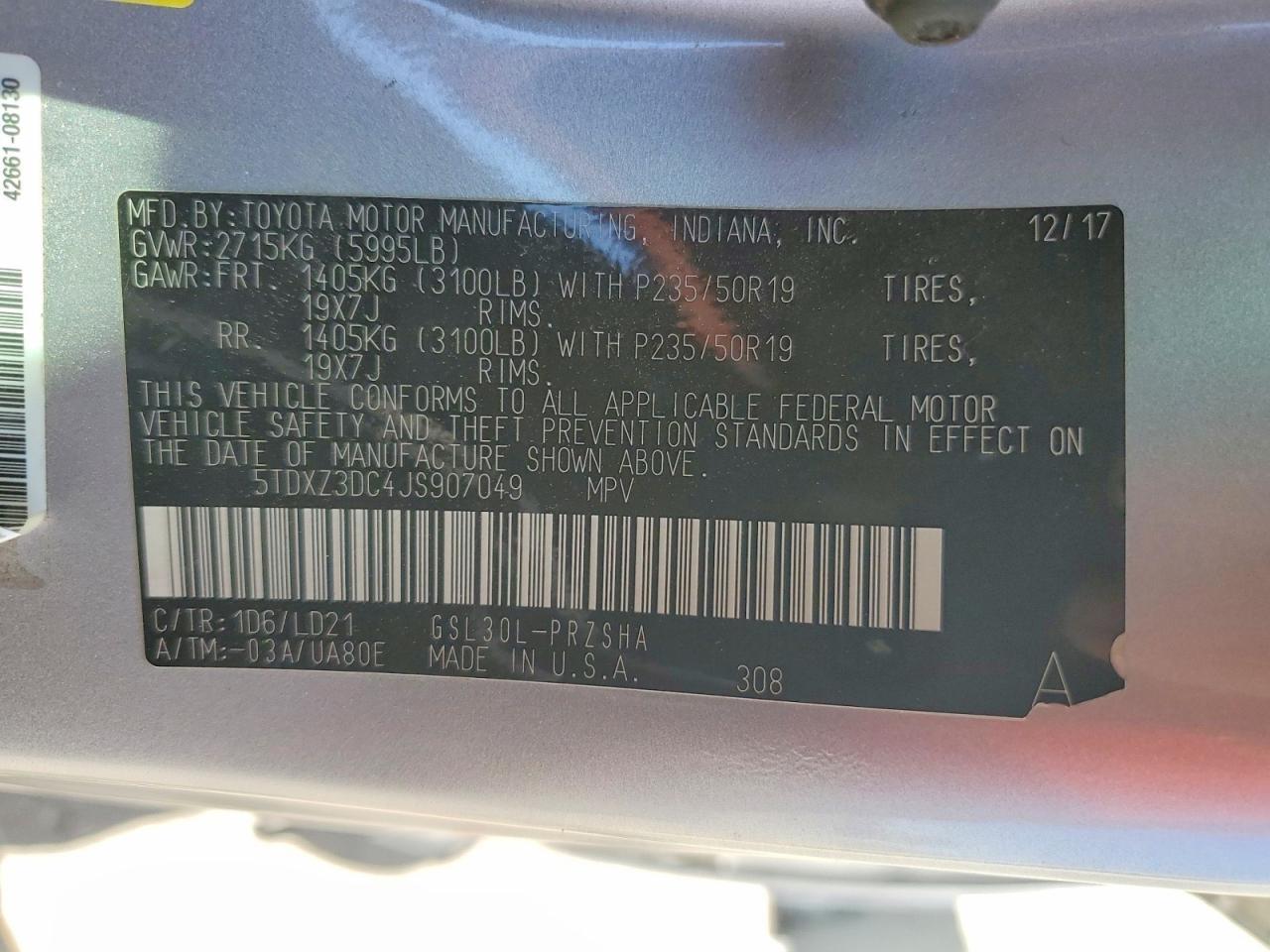 2018 TOYOTA SIENNA