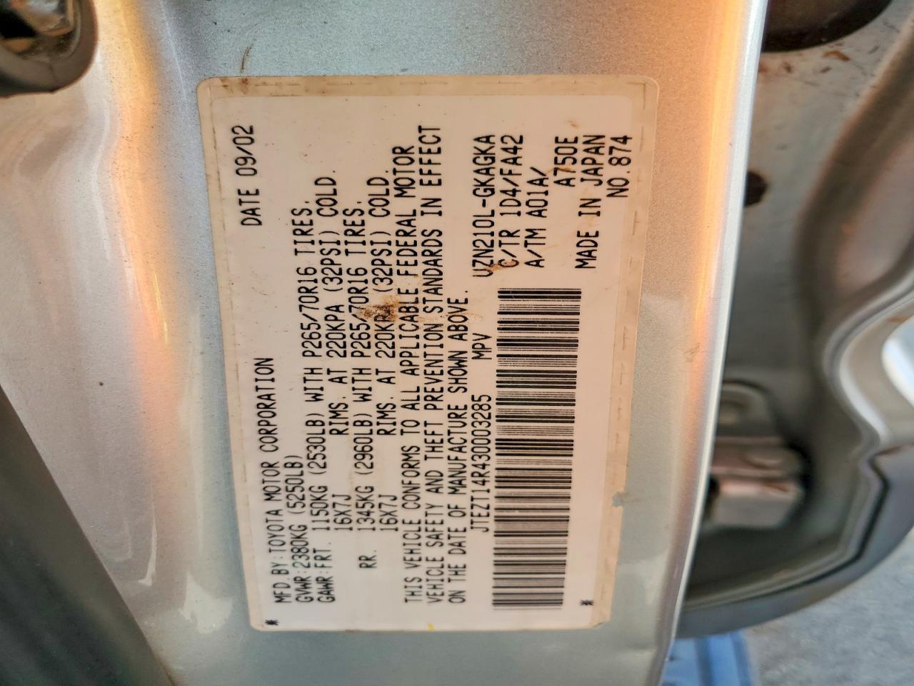 2003 TOYOTA 4Runner