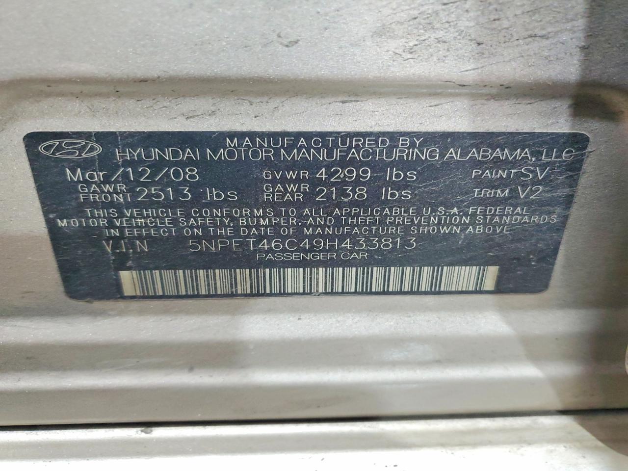 2009 HYUNDAI SONATA