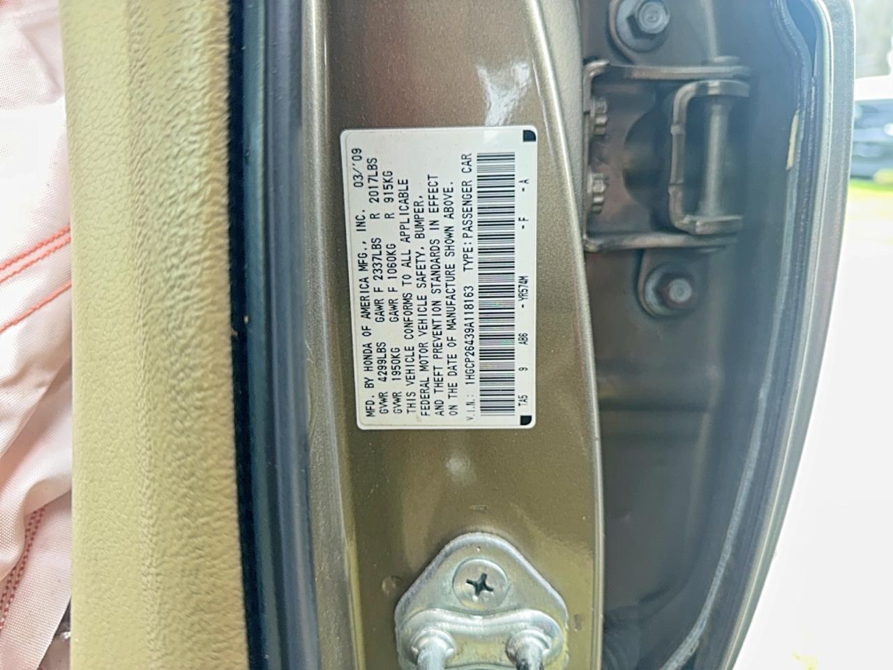 2009 HONDA ACCORD