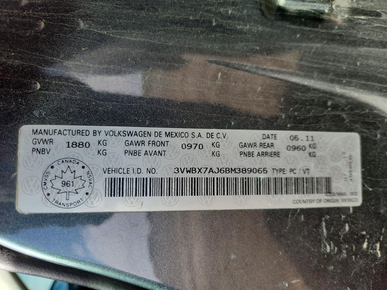 2011 VOLKSWAGEN JETTA