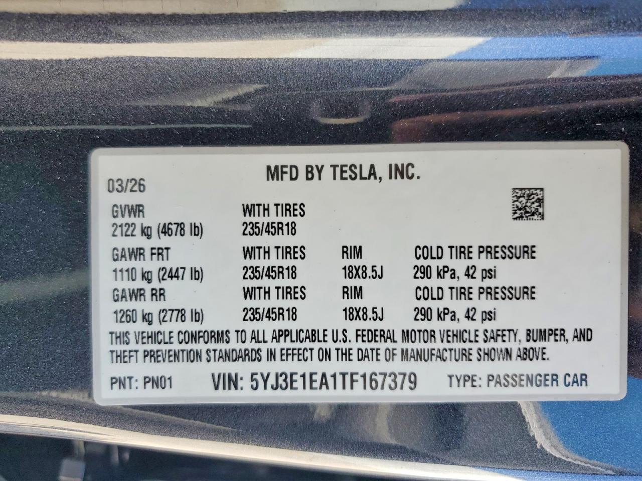 2026 TESLA MODEL 3