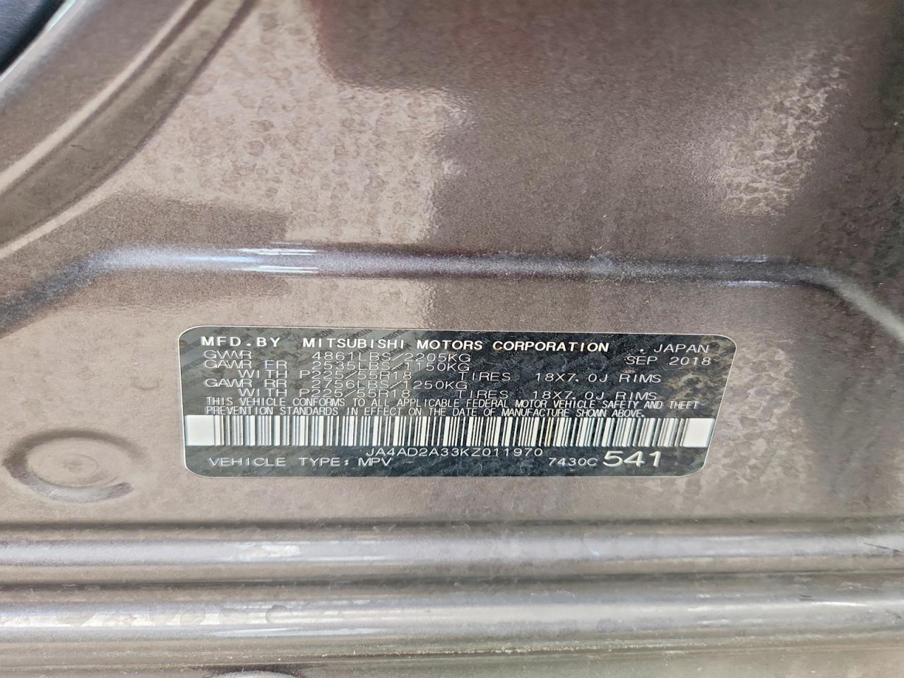 2019 MITSUBISHI outlander