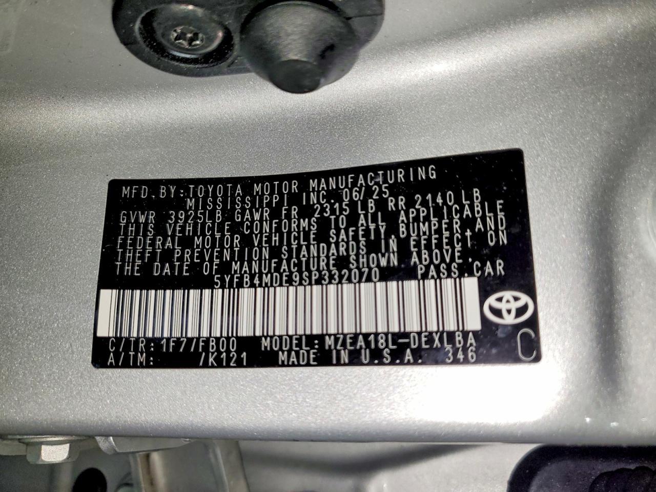 2025 TOYOTA COROLLA