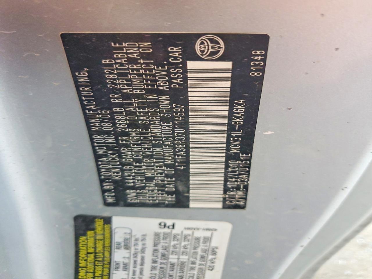 2007 TOYOTA CAMRY
