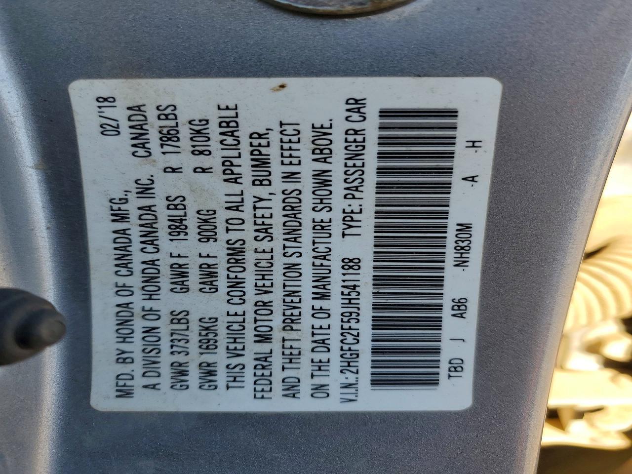 2018 HONDA CIVIC