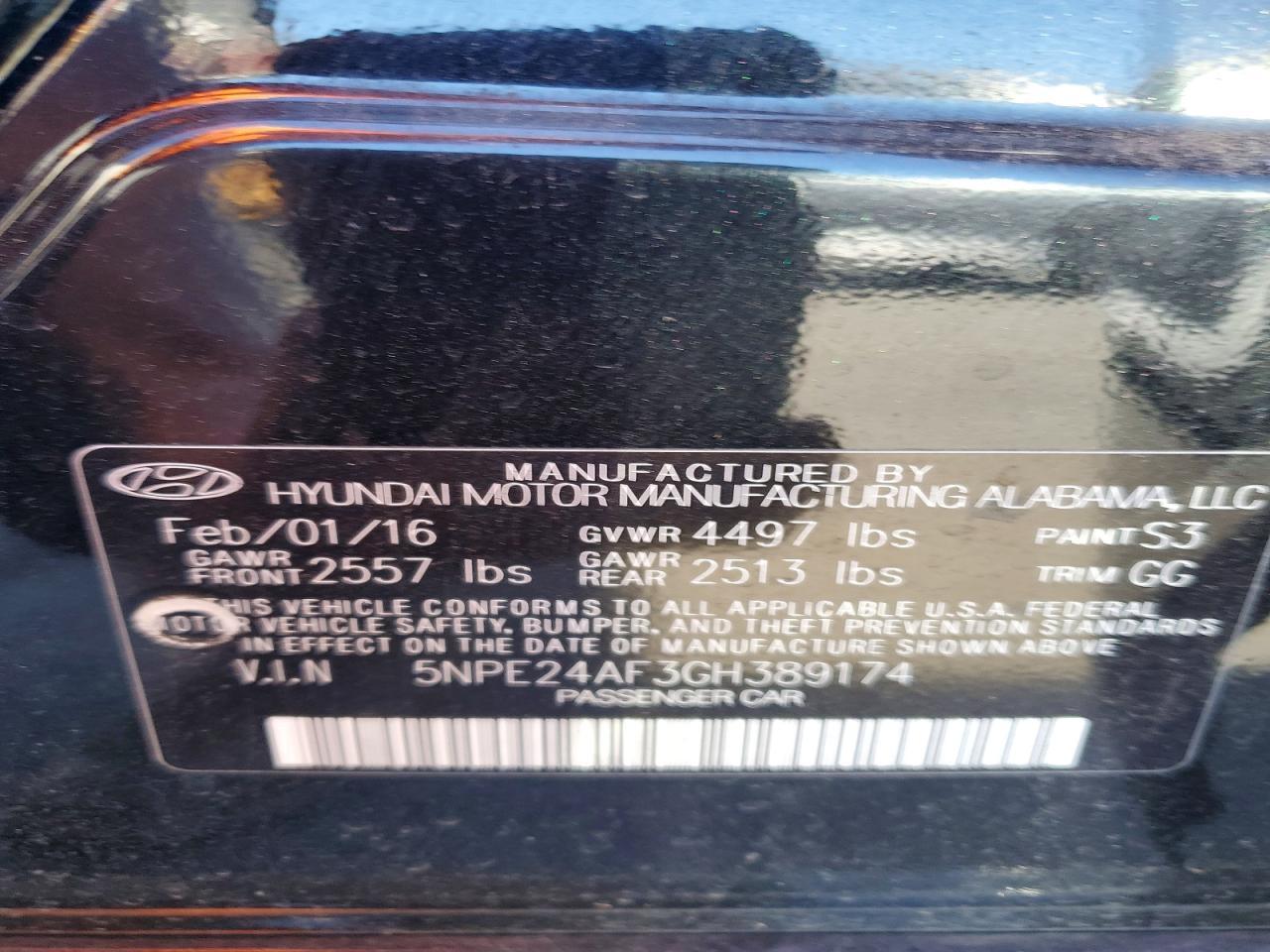 2016 HYUNDAI SONATA
