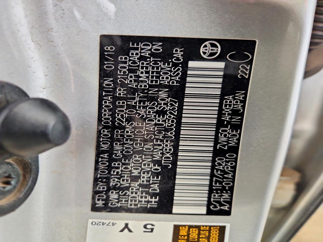 2018 TOYOTA PRIUS
