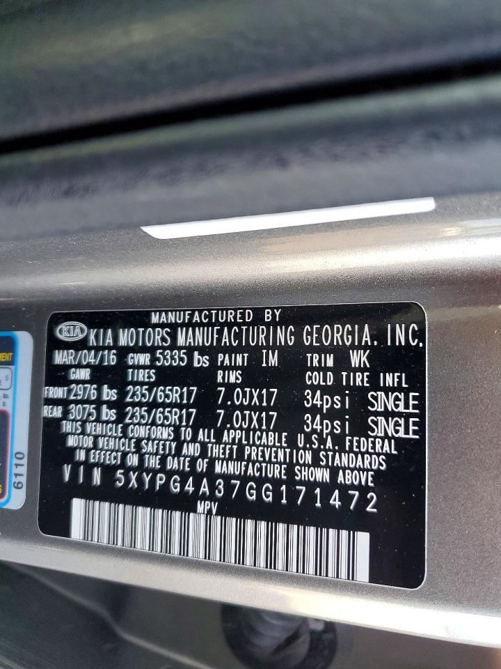 2016 KIA SORENTO