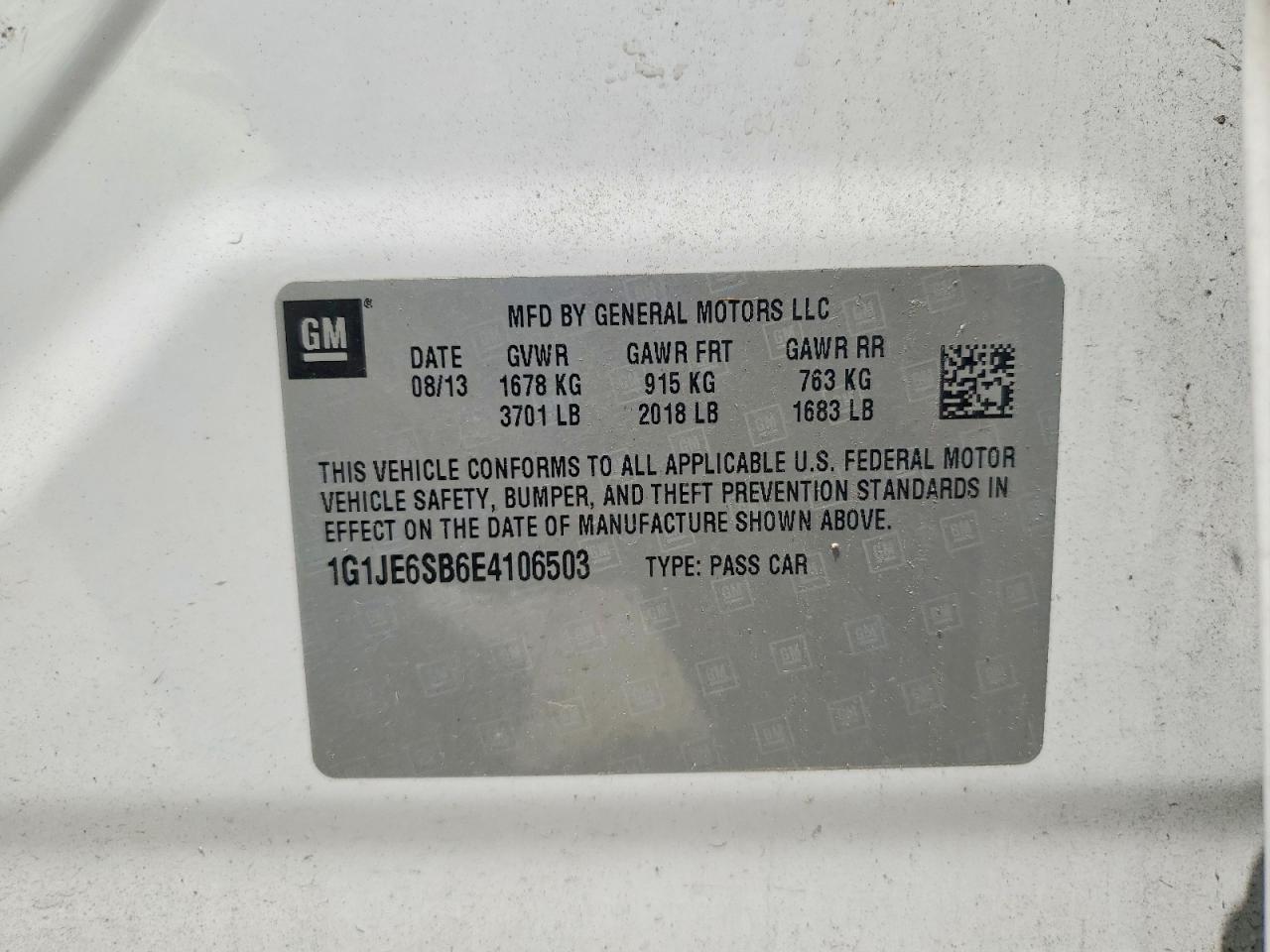2014 CHEVROLET SONIC