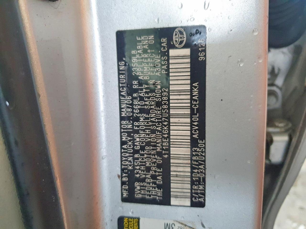 2007 TOYOTA CAMRY