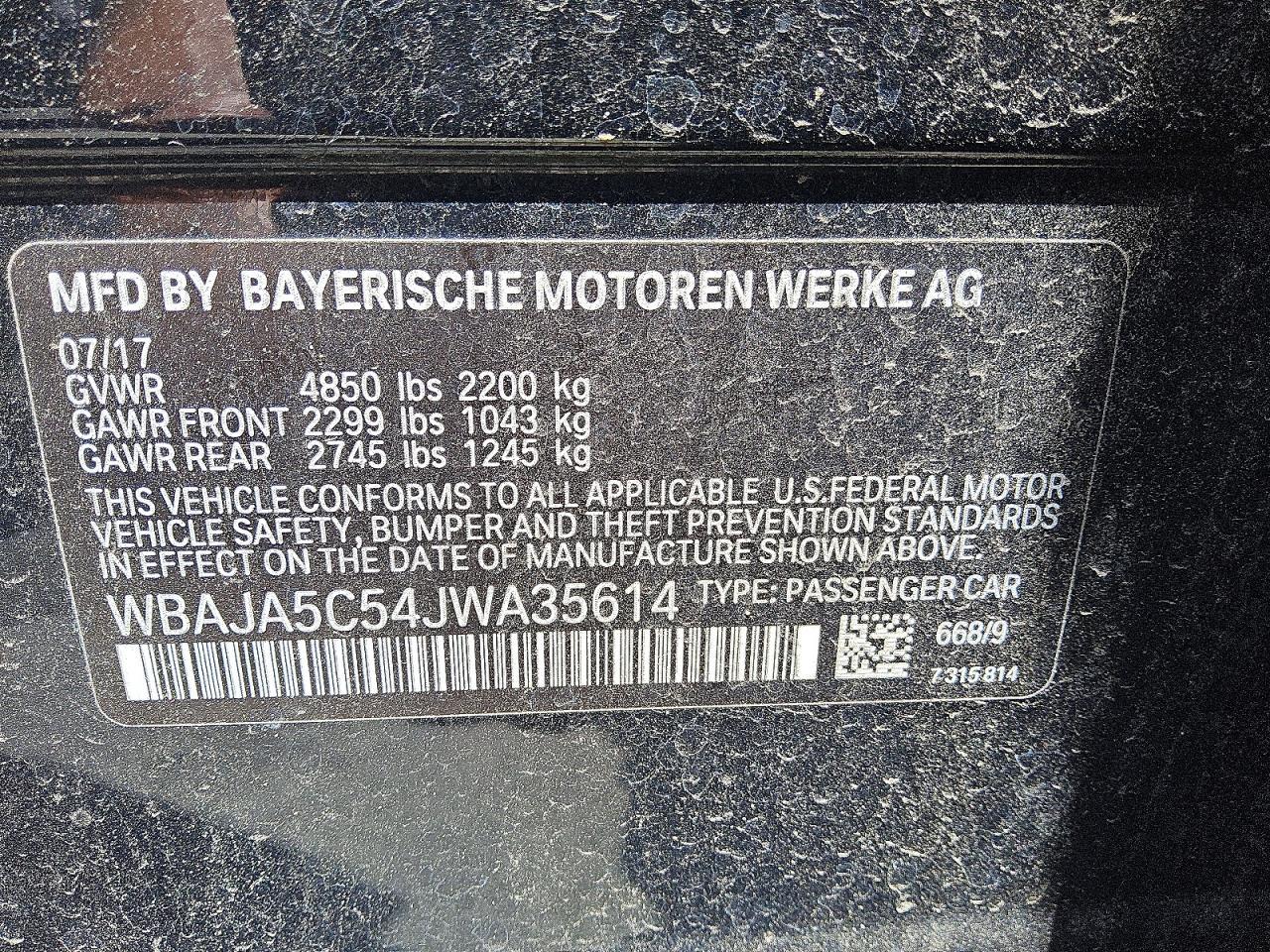 2018 BMW 5 series