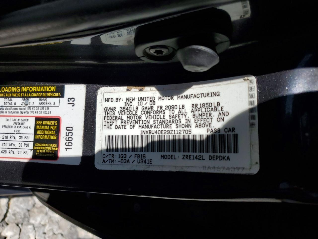 2009 TOYOTA COROLLA